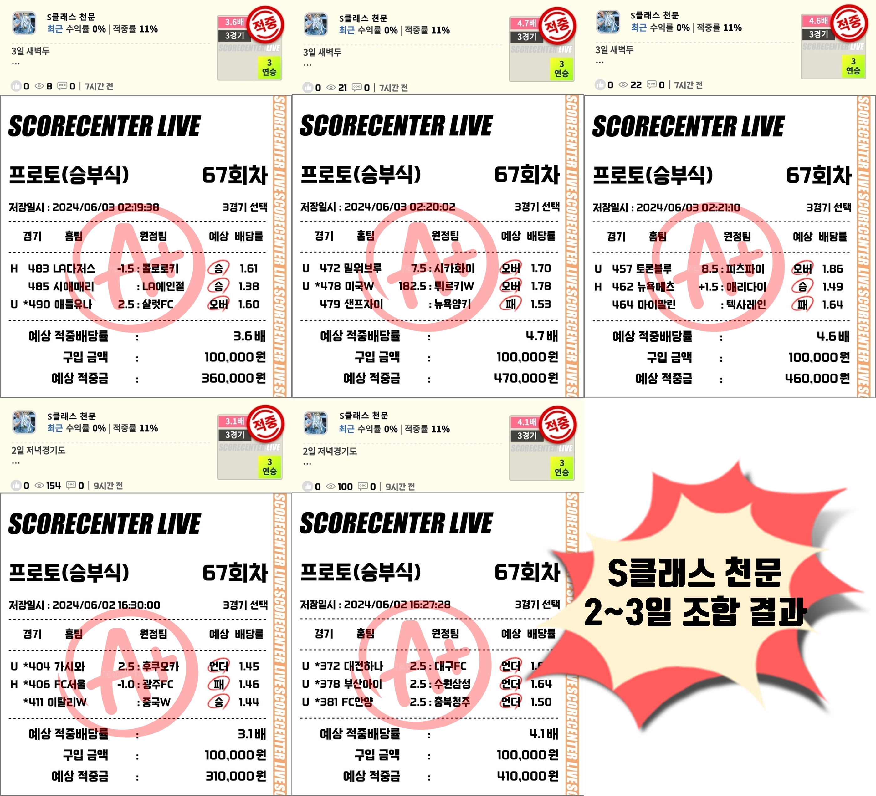 2~3일 스코어센터 조합 결과.jpg
